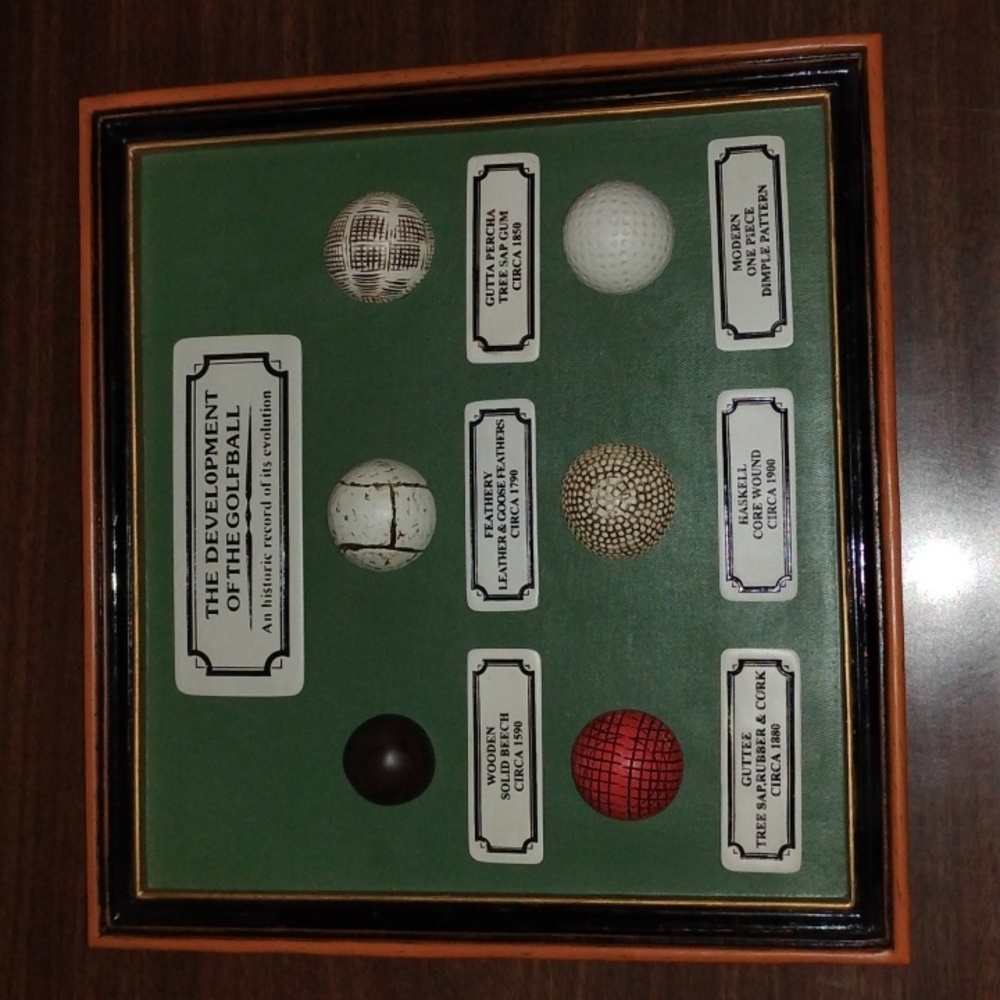 Vintage The Development Of The Golf Ball Plaque Heavy Made